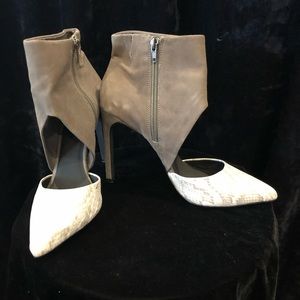 Steve Madden Snakeskin Suede d’Orsay booties